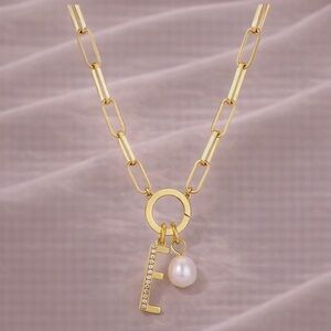 E Initial Gold Chain Necklace